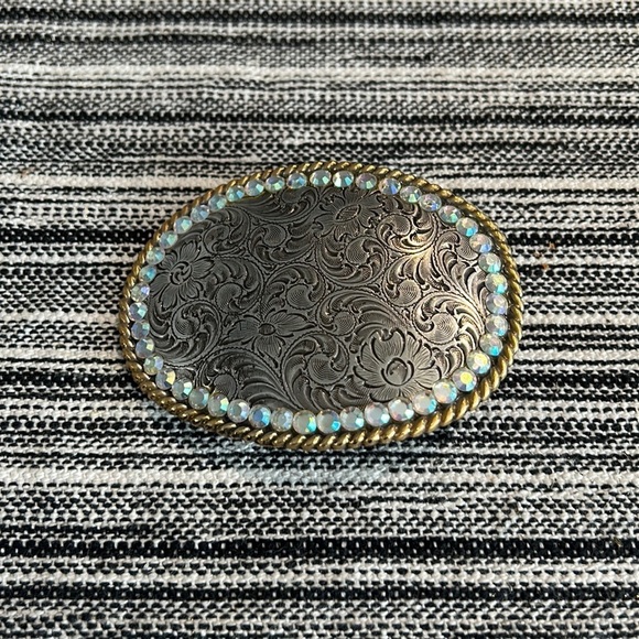 Nocona  BELT BUCKLE - WESTERN SCROLLING WITH ROPE EDGE - Picture 1 of 3